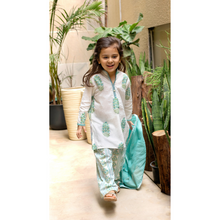 Load image into Gallery viewer, Roowi Blue Kurta and Trouser 3 Piece (0-7 years)