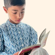 Load image into Gallery viewer, Blue Chevron Kurta (0-10 years)