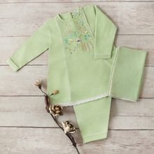Load image into Gallery viewer, Serene Green 3 Piece Shalwar Kameez (6m-3yrs)