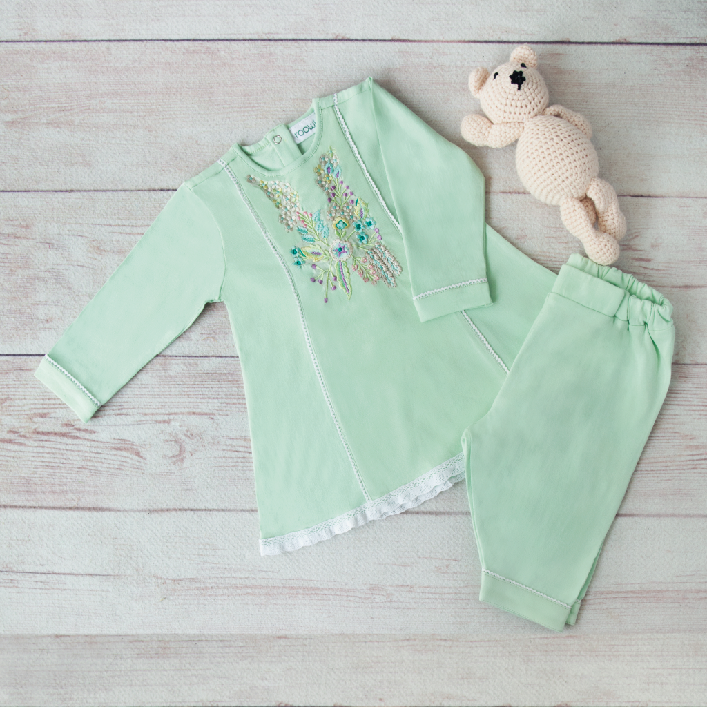 Serene Green Shalwar Kameez (0-6m)