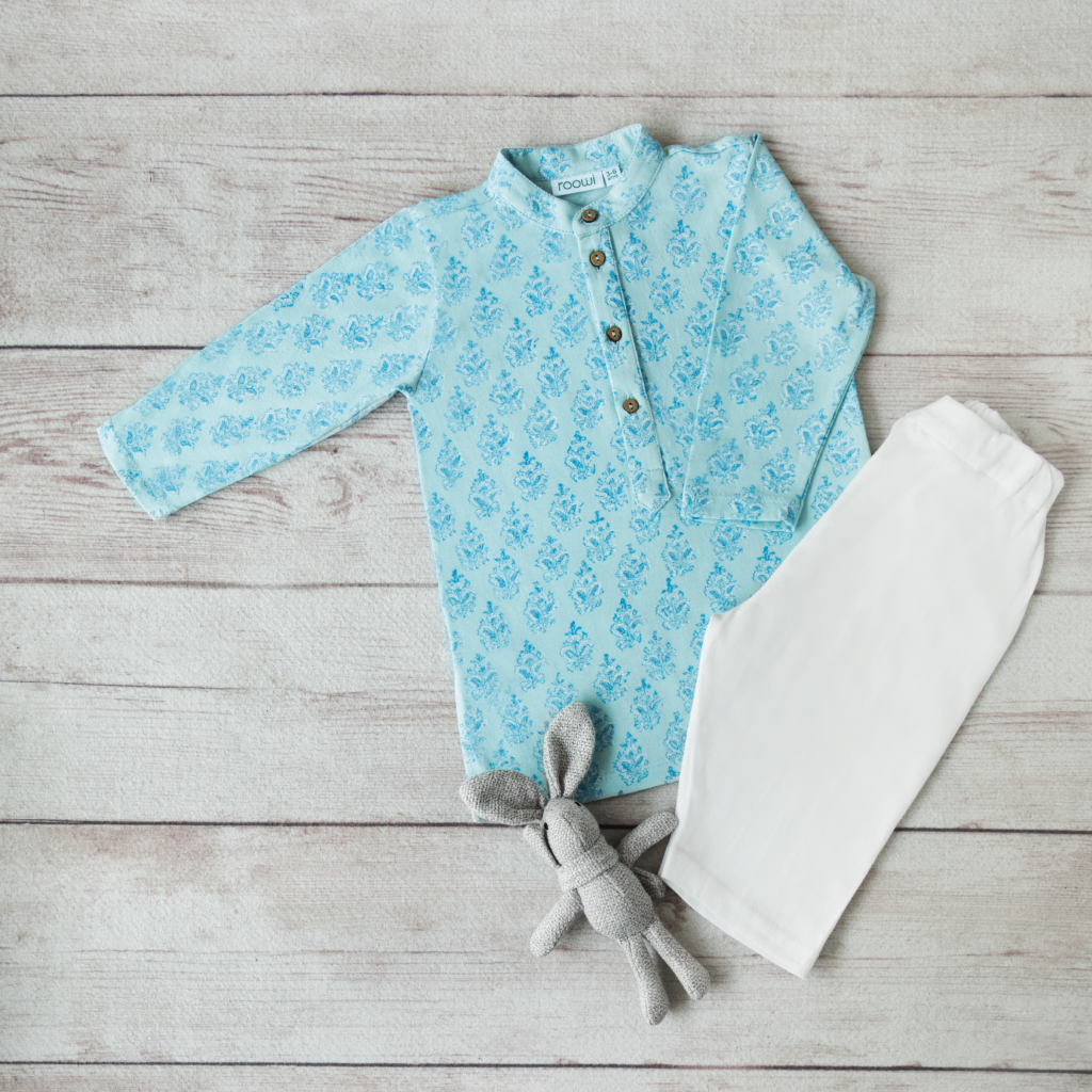 Forget-me-not Blue Kurta Pajama (0-6m)