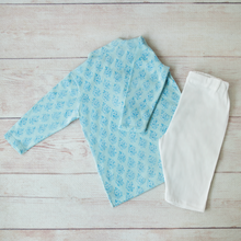 Load image into Gallery viewer, Forget-me-not Blue Kurta Pajama (0-6m)