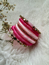 Load image into Gallery viewer, Silk Thread Bangles in Pink
