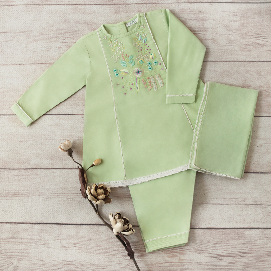 Serene Green 3 Piece Shalwar Kameez (6m-3yrs)