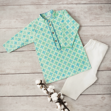 Load image into Gallery viewer, Pistachio Green Kurta Pajama (6m-3yrs)
