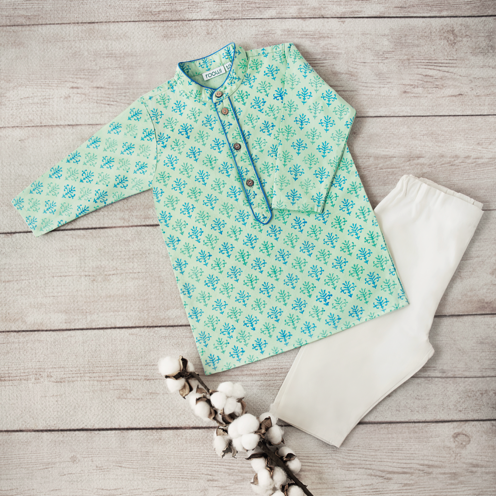 Pistachio Green Kurta Pajama (6m-3yrs)
