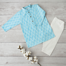 Load image into Gallery viewer, Forget-me-not Blue Kurta Pajama (6m-3yrs)
