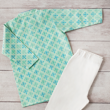 Load image into Gallery viewer, Pistachio Green Kurta Pajama (6m-3yrs)

