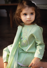 Load image into Gallery viewer, Serene Green 3 Piece Shalwar Kameez (6m-3yrs)
