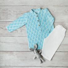Load image into Gallery viewer, Forget-me-not Blue Kurta Pajama (0-6m)
